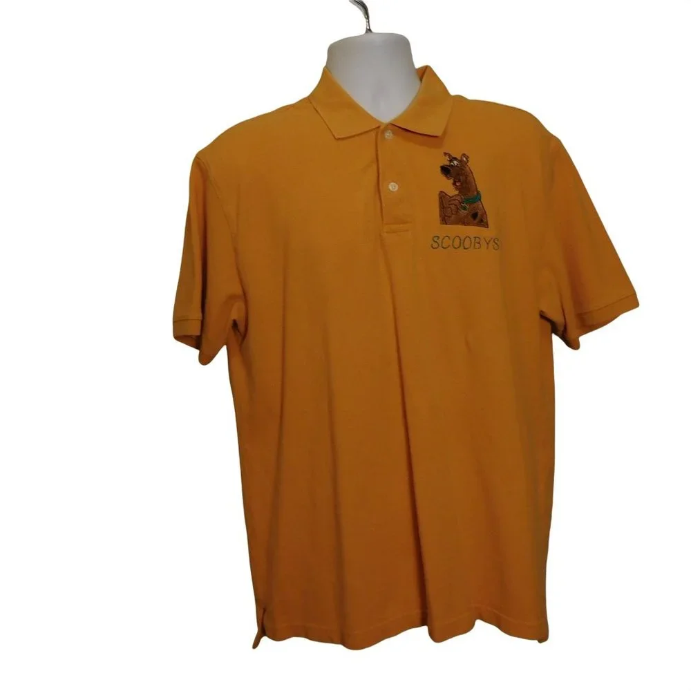 Old Navy Large Regular Fit Scooby Doo Embroidered Polo Shirt Orange - Picture 1 of 6